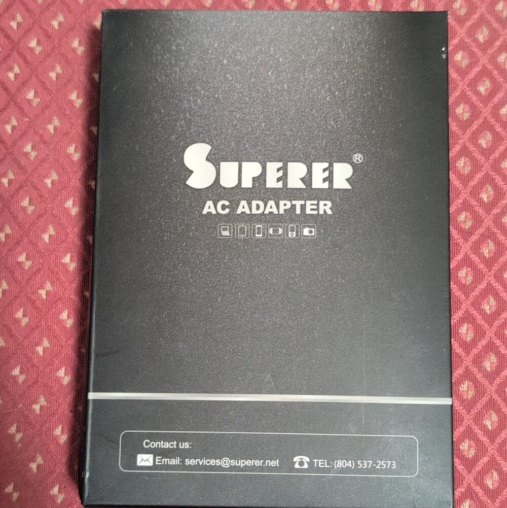 SUPERER AC Adapter Power Supply Black w/ MPN X002HNIDWL Power Adapter